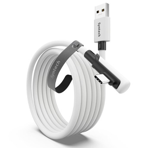 Syntech - VR Link Cable 10 FT Compatible with Oculus/Meta Quest 3/3S and PC/SteamVR, USB 3.0 to USB C Cable for VR Headset - White-Front_Standard 