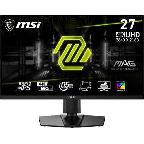 MSI - MAG 274UPF E2 27" LCD 4K UHD 160Hz 1ms G-SYNC compatible Monitor with HDR 400 (DisplayPort, HDMI,USB) - Metallic Black-Front_Standard