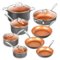 Gotham Steel - Pro Hard Anodized 13 Piece Nonstick Cookware Set - Copper-Front_Standard
