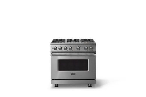 Viking - 36"W. 5.1 Cu. Ft. Freestanding Manual Clean Sealed 6 Burner Gas Convection Range - Stainless Steel - Stainless Steel