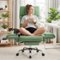 KERDOM - Ergonomic Big Home Office Chair with Expandable Arms, Velvet High Back Exceutive Manager Chair with Footrest Wide Seat - Green-Front_Standard