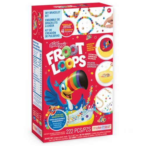 Make It Real - Kellogg's Cerealsly Cute - Froot Loops - DIY Bracelet Kit, 222 Pieces