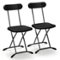 Costway - 2-Pack Folding Chair with Metal Curved Feet Wide Seat & Ergonomic Backrest - Black-Front_Standard