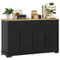 Homcom - Sideboard, Buffet Cabinet with Storage Drawers, Adjustable Shelves for Living Room, Dining Room - Black-Front_Standard