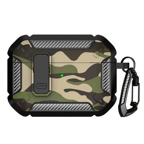 SaharaCase - Apple Airpods Pro 3 Secure Lock Case | Heavy Duty | Shock Absorbing Corners | Raider Series - Camo Green-Front_Standard 