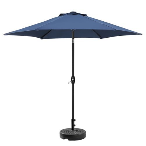 Ainfox - 9ft Patio Umbrella With Round umbrella base - Coffee-Front_Standard 