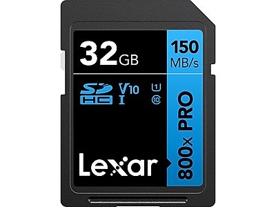 Lexar - High-Performance 800x PRO BLUE Series 32GB SDHC Memory Card, Class 10, UHS-I, V10, 2/Pack (LSD0800P032G-B2NNU)