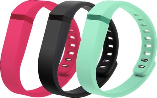  WoCase - FlexBand Small Wristbands for Fitbit Flex Activity and Sleep Trackers (3-Pack) - Black/Pink/Turquoise