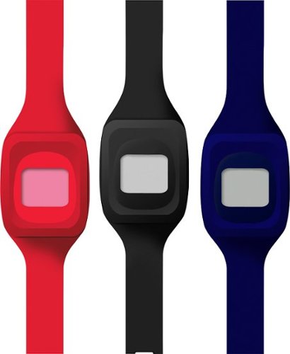  WoCase - ZipBand One-Size Wristbands for Fitbit Zip Activity and Sleep Trackers (3-Pack) - Black/Red/Navy