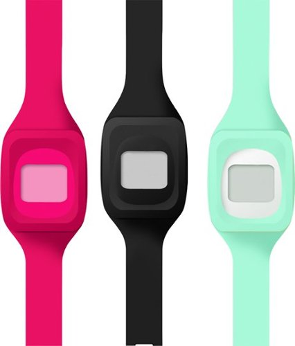  WoCase - ZipBand One-Size Wristbands for Fitbit Zip Activity and Sleep Trackers (3-Pack) - Black/Pink/Light Turquoise
