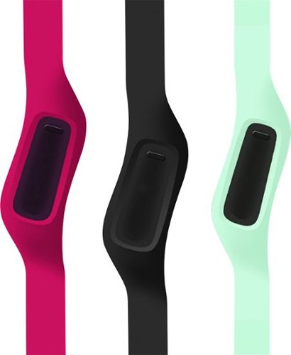  WoCase - OneBand One-Size Wristbands for Fitbit One Activity and Sleep Trackers (3-Pack) - Black/Pink/Light Turquoise