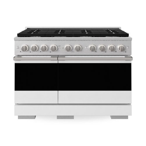 ZLINE - 48 in. 6.7 cu. ft. Marino Dual Fuel Freestanding Range with 6 Gas Burners in Satin Stainless Steel & White Matte Doors - Satin Stainless Steel