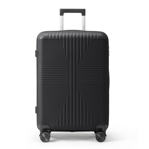 Winado - 24" Hardshell Carry On Luggage with Spinner Wheels Lightweight PP Hardside Small Suitcase with Built-in Lock - Black-Front_Standard 