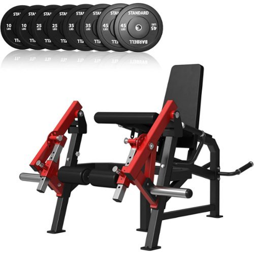 Syedee - Leg Extension and Curl Machine,Adjustable Leg Exercise Bench with 230LBS Weight Plates - Black-Front_Standard 