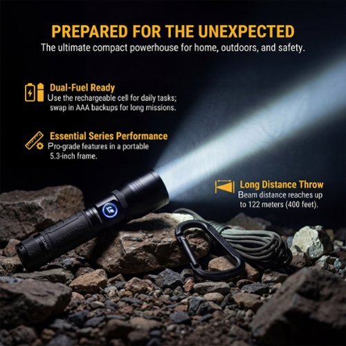 LUXPRO Dual Power Focusing LED Flashlight, 1253 Lumens Black LP847
