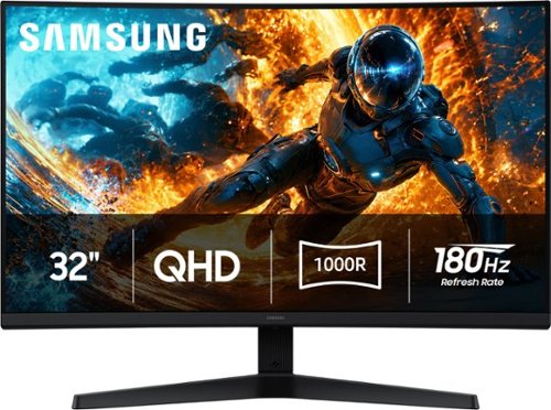 Samsung - 32" Odyssey G5 (G55H) QHD 180Hz 1ms AMD FreeSync 1000R Curved Gaming Monitor with HDR10 (DisplayPort, HDMI) - Black