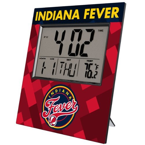 Keyscaper - Indiana Fever Color Block Digital Desk Clock - Multicolor-Front_Standard 
