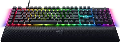 Razer BlackWidow V4 Full Size Wired Mechanical Green Clicky Switch Gaming Keyboard with Chroma RGB Backlighting - Black BUY IN MIDDLE EAST