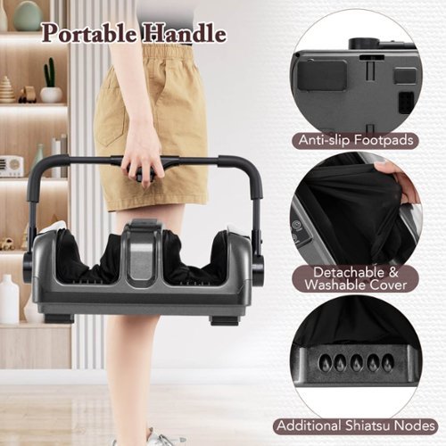 Costway Foot & Calf Massager Electric Deep Kneading Waist Massager w/ Vibration & Heat - Grey BUY IN AUSTRALIA