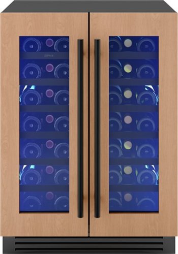 Zephyr - Presrv 24 in. 42-Bottle Convertible 5.2 cu ft. Dual Zone Wine Cooler - Panel Ready + Glass