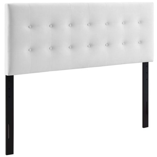 Emily Biscuit Tufted Performance Velvet Full Headboard by Modway - White-Front_Standard 
