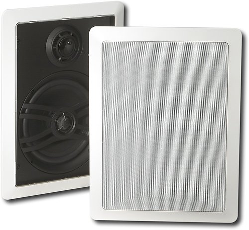 Yamaha - Natural Sound 6-1/2" 3-Way In-Wall Speakers (Pair) - White