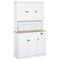 Homcom - 71" Buffet with Hutch, Modern Farmhouse Kitchen Pantry Storage Cabinet with Microwave Oven Countertop, Drawer & Cupboard - White-Front_Standard