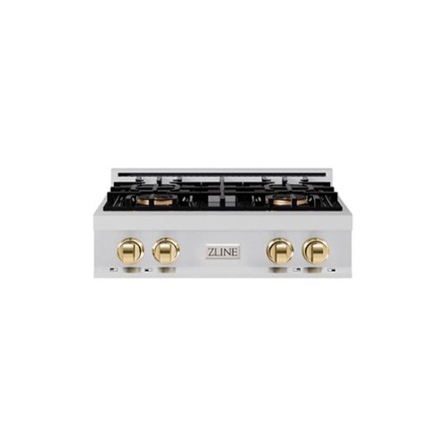 ZLINE - Autograph 30 in. Classic Built-In Gas Cooktop with 4 DuoPro Burners and Gold Accents (PCRTZ-30-G) - Stainless Steel