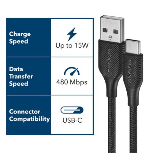 Insignia™ 4' / 6' / 10' USB to USB-C Braided Charge-and-Sync Cables (3-Pack) - Black WHERE TO BUY