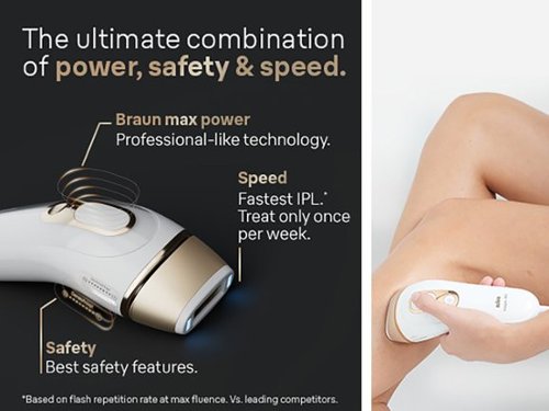 Braun Pro5 PL5147 IPL Hair Removal Kit for Men & Women - White-Gold WHERE TO BUY