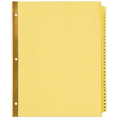 Avery - Pre-Printed Paper Dividers with Laminated Tabs, 1-31 Tabs, Buff, Gold Reinforced - Beige-Front_Standard 