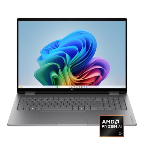 HP - OmniBook X Flip 2-in-1 - 16" 2K Touchscreen Laptop - AMD Ryzen AI 5 430 (2026) - 16GB Memory - 512GB SSD - Copilot+ PC - Meteor Silver