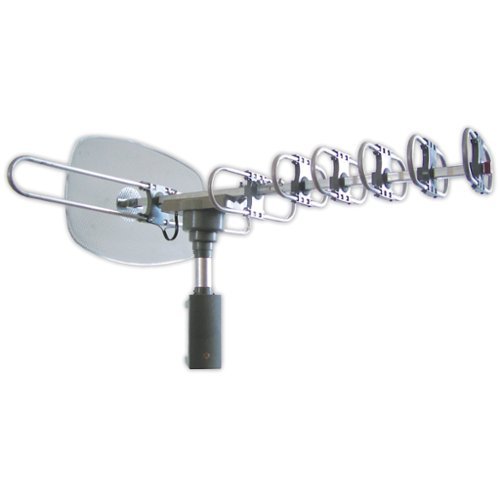 Supersonic - Sc-609 Sc-609 360deg Hdtv Digital Amplified Motorized Rotating Outdoor Antenna - Silver-Front_Standard 