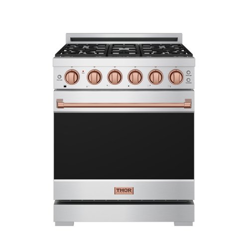 Gordon Ramsay Series by Thor Kitchen 4.55 Cu. Ft Freestanding Liquid Propane Gas Range with Rose Gold Hardware - Stainless Steel