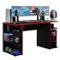 Madesa - Large Gaming Computer Desk 53 Inch with 5 Open Shelves - Black/Red - Red/Black-Front_Standard