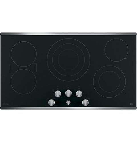  GE Profile - 36&quot; Built-In Electric Cooktop - Stainless Steel on Black