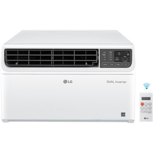 LG - 450 Sq. Ft. 10,000 BTU Dual Inverter Smart Window Air Conditioner - White-Front_Standard 