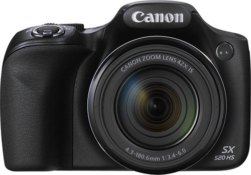  Canon - PowerShot SX520 HS 16.0-Megapixel Digital Camera - Black