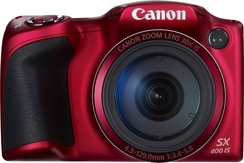  Canon - PowerShot SX400 IS 16.0-Megapixel Digital Camera - Red