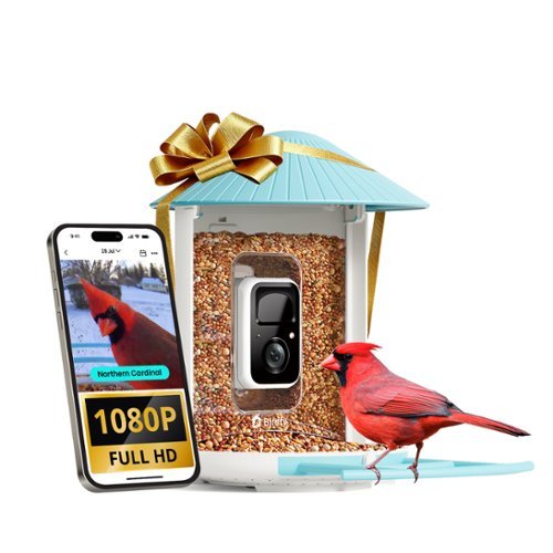 BIRDFY - Smart Bird Feeder with Camera, AI Bird Recognition (7-Day Free Trial), HD Video for Backyard Birdwatching - Blue-Front_Standard 