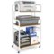 Gymax - 3-Tier Rolling Printer Stand Home Office Large Printer Cart w/ Storage Shelves Natural - White-Front_Standard