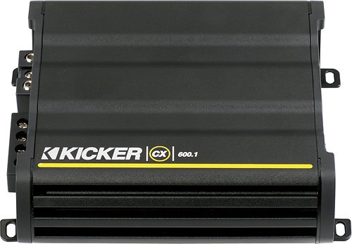  KICKER - CX Series CX600.1 1200W Class D Mono Amplifier with Adjustable KickEQ Bass Boost - Black