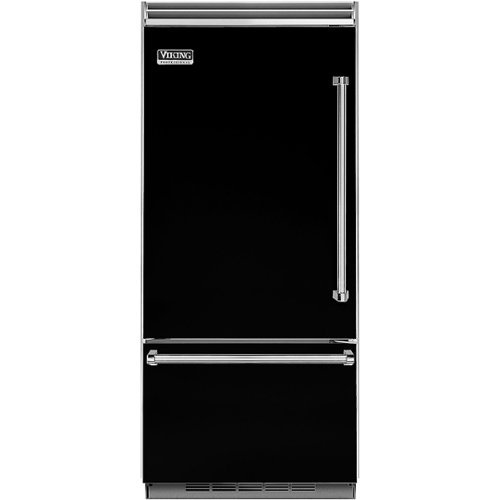 Viking - Professional 5 Series Quiet Cool 20.4 Cu. Ft. Bottom-Freezer Built-In Refrigerator - Black-Front_Standard 