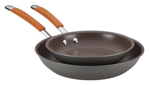  Rachael Ray - Cucina 11.5&quot; and 9.25&quot; Skillets (2-Count) - Gray/Pumpkin Orange