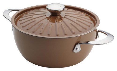  Rachael Ray - Cucina Oven-to-Table 4.5-Quart Covered Round Casserole - Espresso/Mushroom Brown