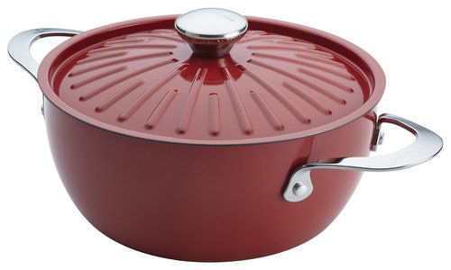  Rachael Ray - Cucina Oven-To-Table 4.5-Quart Round Casserole Dish - Cranberry Red