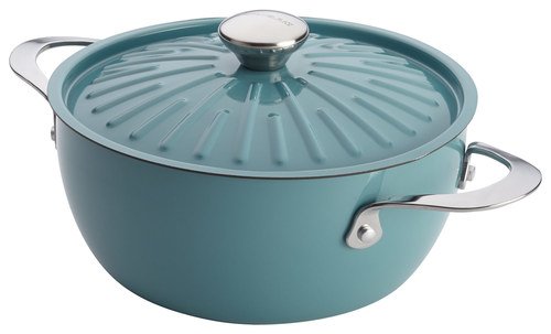  Rachael Ray - Cucina Oven-To-Table 4.5-Quart Round Casserole Dish - Agave Blue