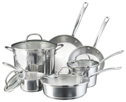 Farberware - 10-Piece Cookware Set - Stainless-Steel