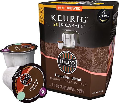  Keurig - Tully's Hawaiian Blend K-Carafe Pods (8-Pack) - Multi