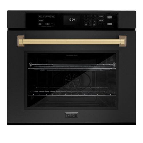 ZLINE - 30 in. Autograph Wall Oven w/ Air Fry w/ Bronze Handle - Black Stainless Steel